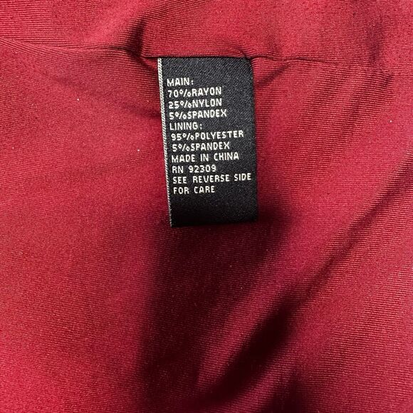 DG2 by Diane Gilman Ponte Knit Boyfriend Blazer Jacket Burgundy Size Medium - Picture 3 of 10